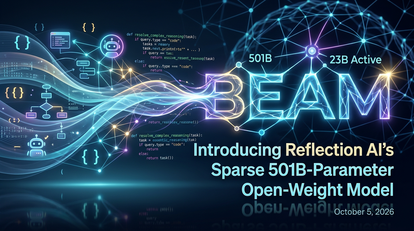 Reflection AI Launches Beam, a 501B Open-Weight Model for Coding and Agents