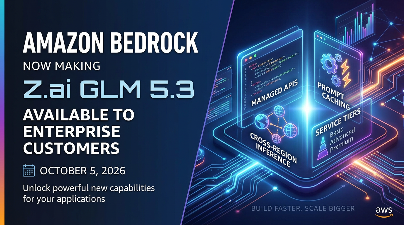 Z.ai GLM 5.3 Comes to Amazon Bedrock for Long-Horizon Coding and Agent Workflows
