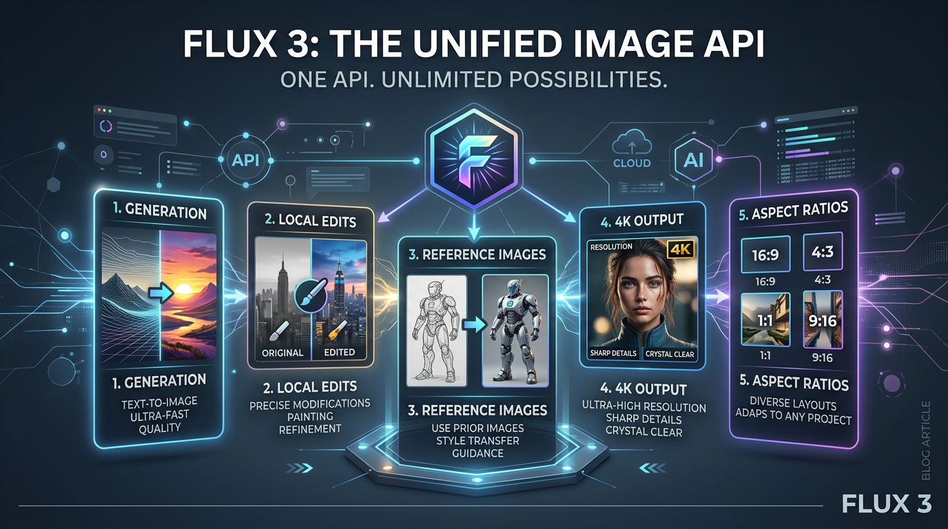 FLUX 3 Image Adds Generation, Editing and Reference-Image Workflows