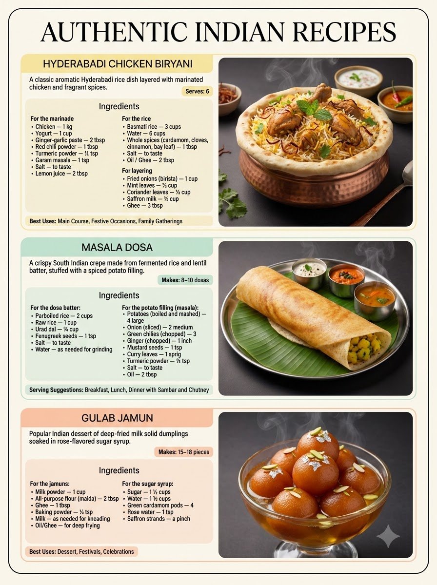 Premium Indian Recipe Infographic Master Prompt